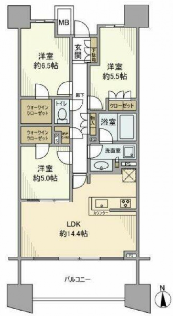 ブランズシティ品川勝島13階の間取り図写真